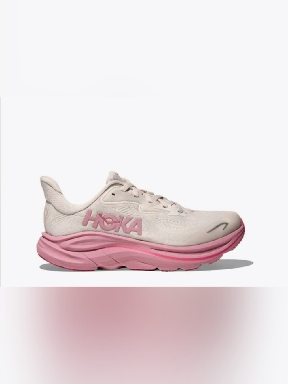 Sz 9.5B - Women's Hoka Clifton 10 Rose Cream Running Shoes - Picture 14 of 16